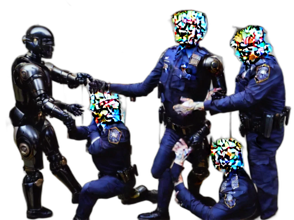 robot, mask, weapon, staff transparent PNG cut-out