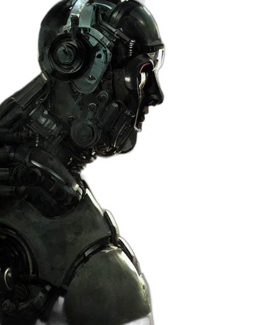 robot, mask, face, concept art transparent PNG cut-out