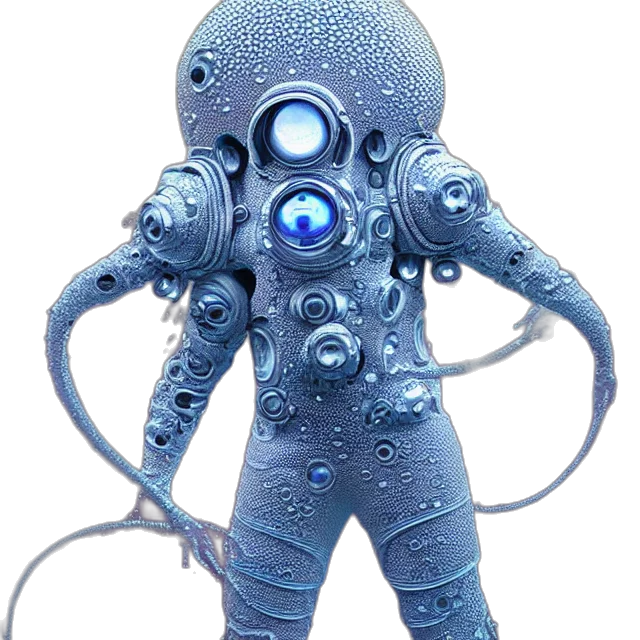 robot, creature, staff, mask transparent PNG cut-out