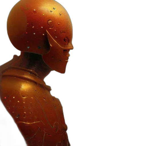 robot, 3d render, concept art, outer space, golden, painting, sun, god transparent PNG cut-out