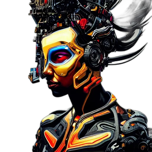 robot, mask, face, cyberpunk, concept art, comic book art, fantasy art, outer space transparent PNG cut-out
