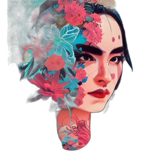 face, mask, crown, flower transparent PNG cut-out