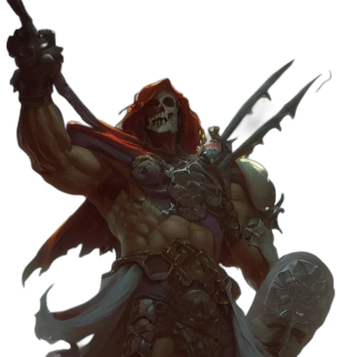 weapon, staff, concept art, fantasy art, comic book art, skeletor, greg, rutkowski transparent PNG cut-out
