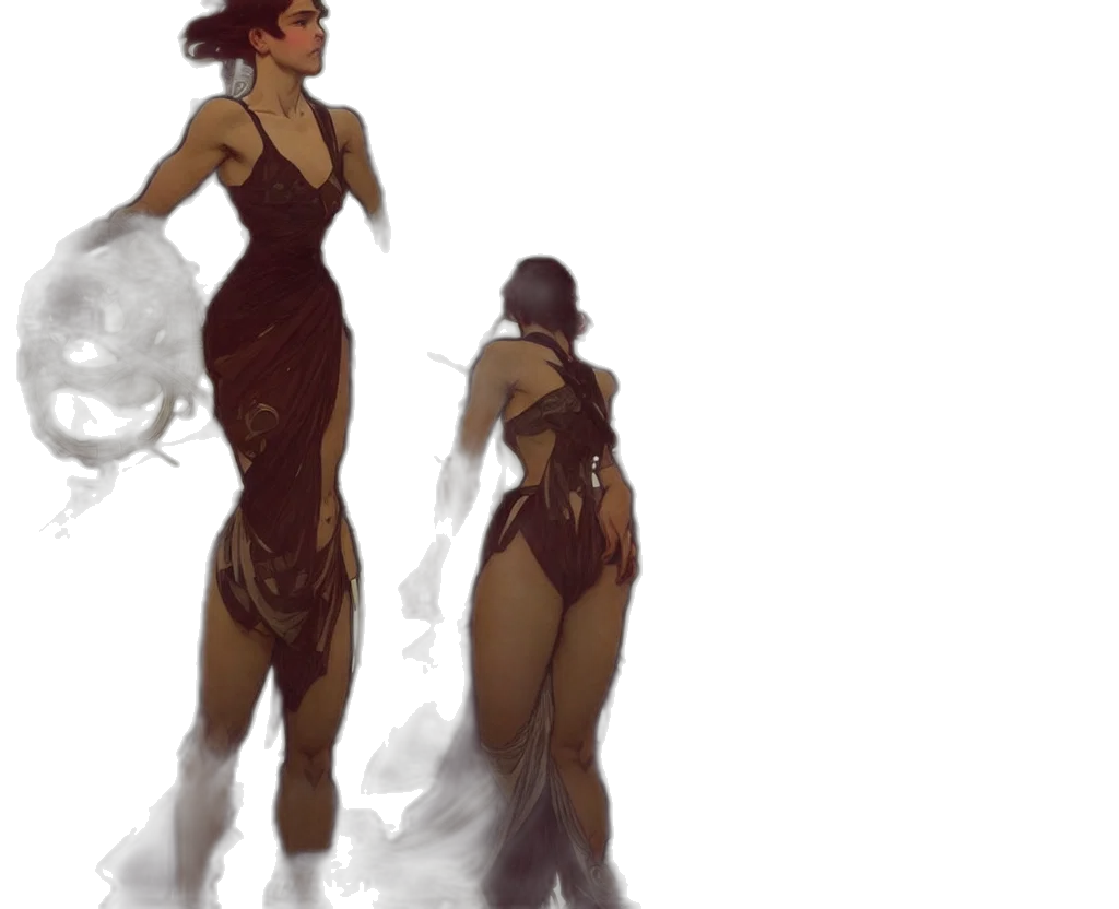 dress, concept art, fantasy art, cyberpunk transparent PNG cut-out