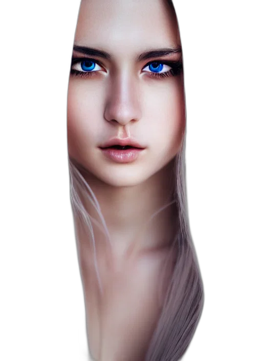 hair, face, dress, mask, photorealistic, fantasy art, 3d render, concept art transparent PNG cut-out