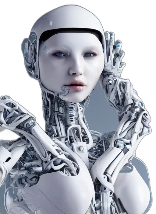 robot, cyberpunk, 3d render, concept art transparent PNG cut-out