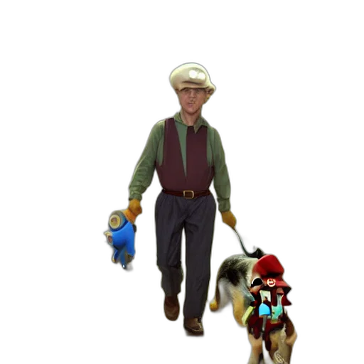 staff, animal, hat, concept art, 3d render, pixel art, fantasy art, john transparent PNG cut-out