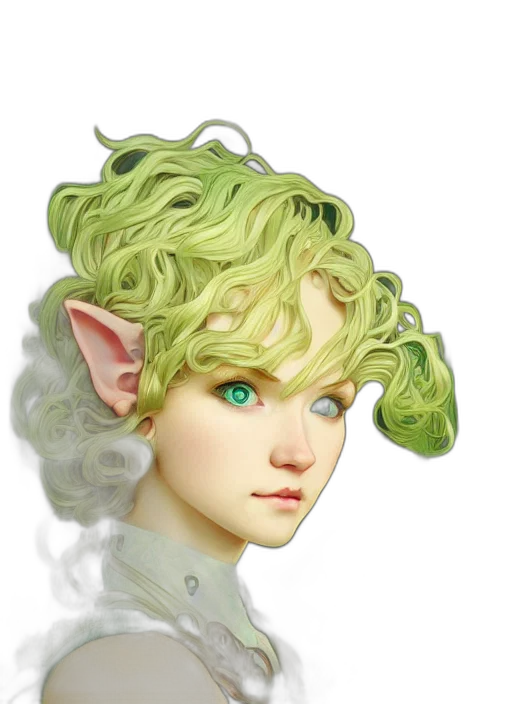 hair, dragon, creature, fantasy art, 3d render, concept art, photorealistic, green transparent PNG cut-out