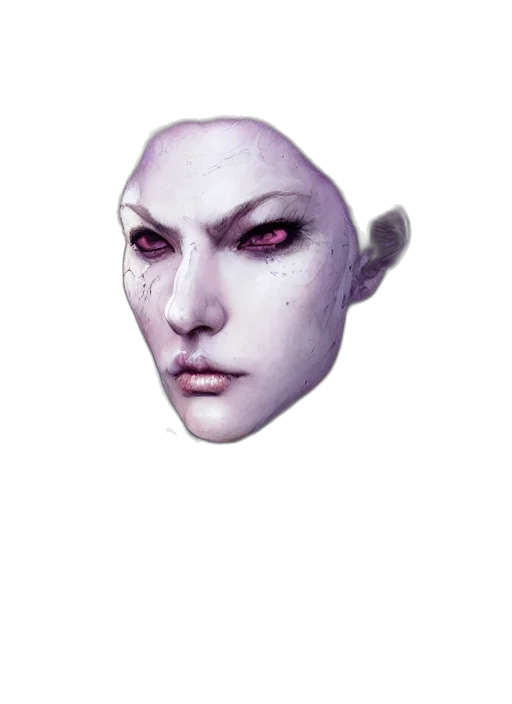 mask, face, staff, creature, concept art, fantasy art, photorealistic, 3d render transparent PNG cut-out