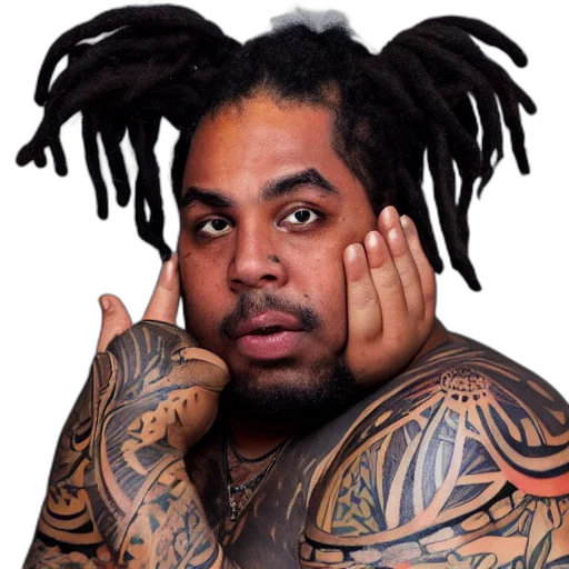 hair, animal, creature, face, photorealistic, cartoon, fat, dark transparent PNG cut-out