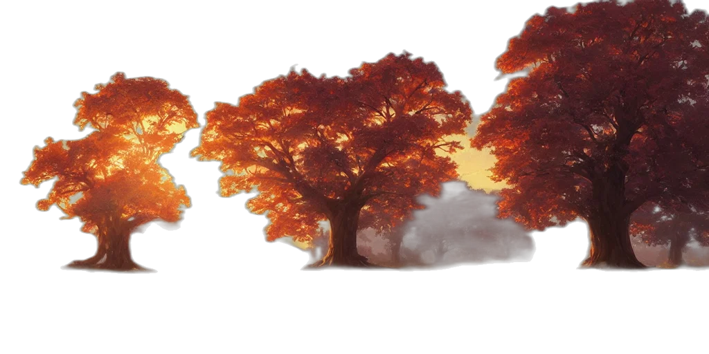 tree, crown, umbrella, photorealistic, concept art, watercolor, 3d render, fog transparent PNG cut-out