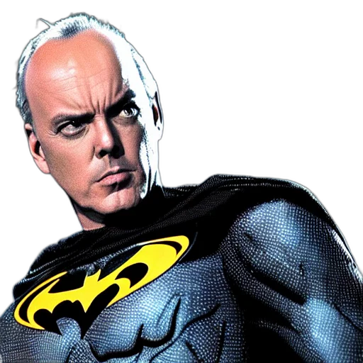 comic book art, concept art, michael, keaton, batman transparent PNG cut-out
