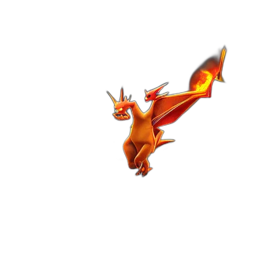 dragon, animal, creature, staff, 3d render, concept art, fantasy art, pixel art transparent PNG cut-out