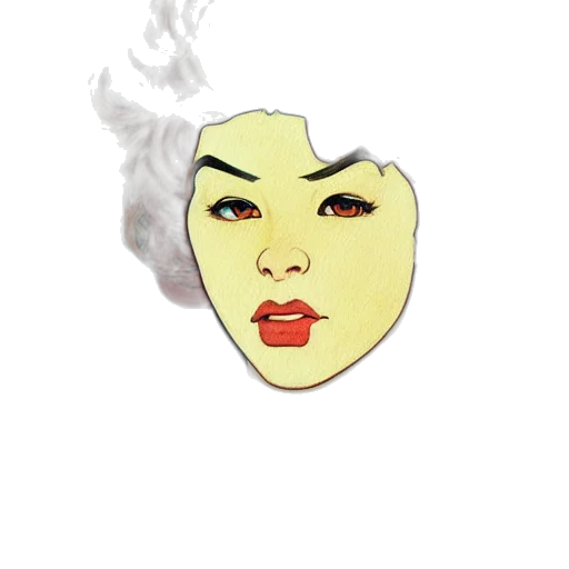 mask, face, jewelry, photorealistic, cartoon, vaporwave, pixel art, fire transparent PNG cut-out