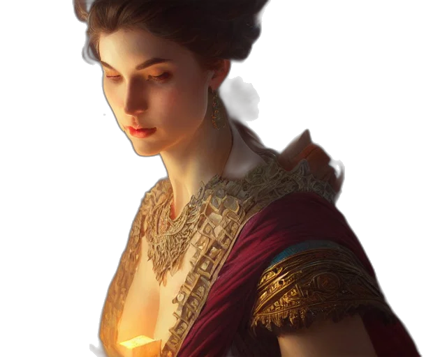 crown, dress, jewelry, face, fantasy art, concept art, photorealistic, oil painting transparent PNG cut-out
