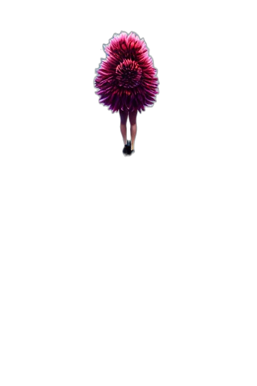 flower, umbrella, staff, dress, 3d render, pixel art, concept art, photorealistic transparent PNG cut-out