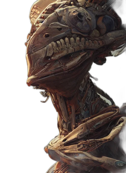 creature, face, mask, dragon, concept art, fantasy art, photorealistic, 3d render transparent PNG cut-out