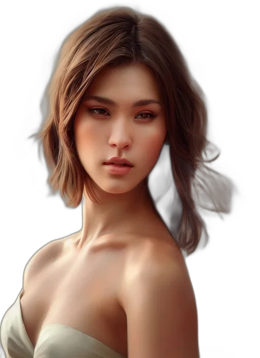 face, jewelry, hair, dress, photorealistic, fantasy art, oil painting, concept art transparent PNG cut-out