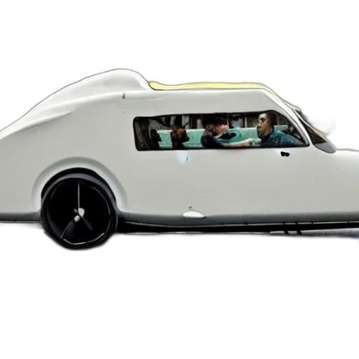 car, 3d render, concept art, flying, ghibli transparent PNG cut-out