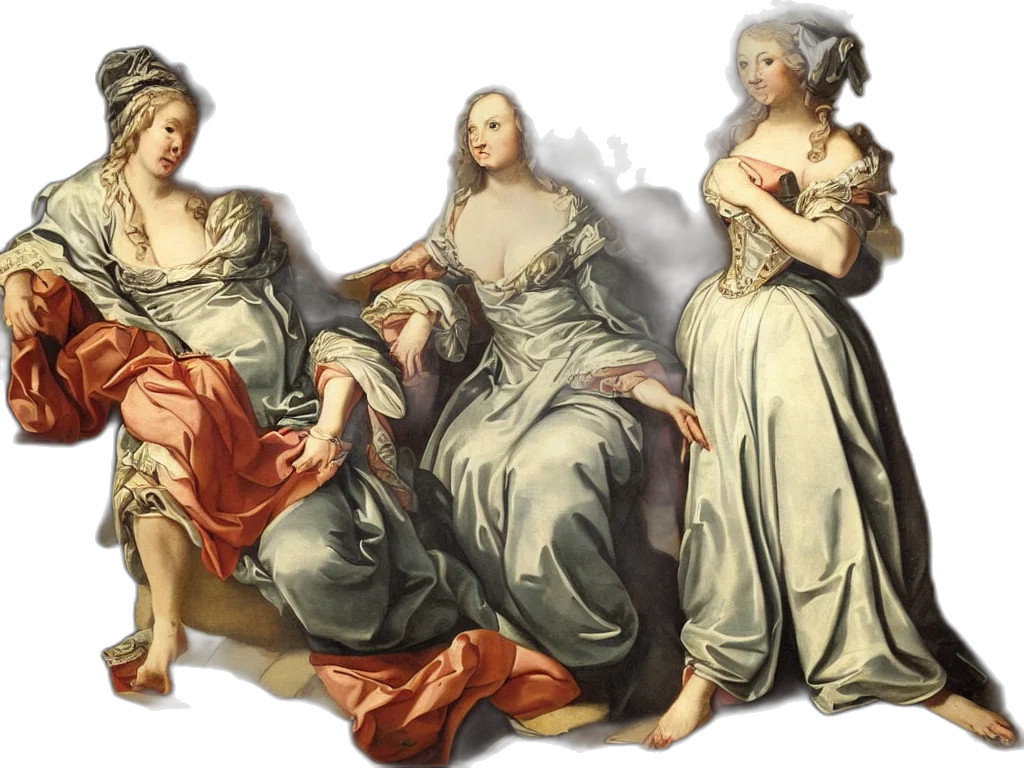 dress, jewelry, crown, oil painting transparent PNG cut-out