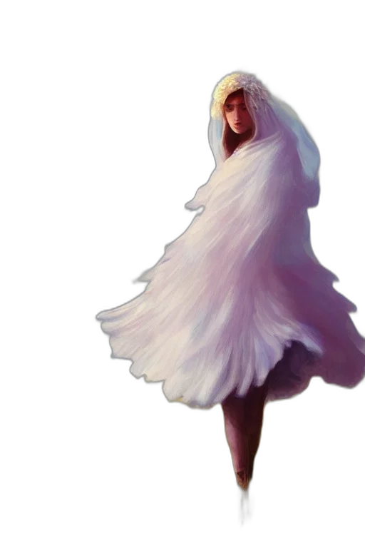dress, hair, creature, concept art transparent PNG cut-out