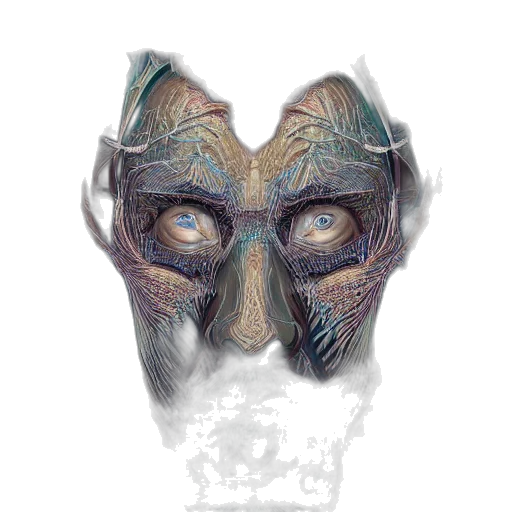 mask, face, creature, robot, fantasy art, concept art, watercolor, comic book art transparent PNG cut-out