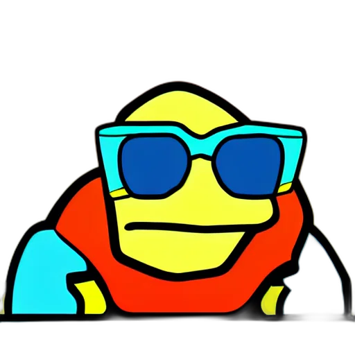robot, face, staff, jacket, cartoon, concept art, pixel art, 3d render transparent PNG cut-out