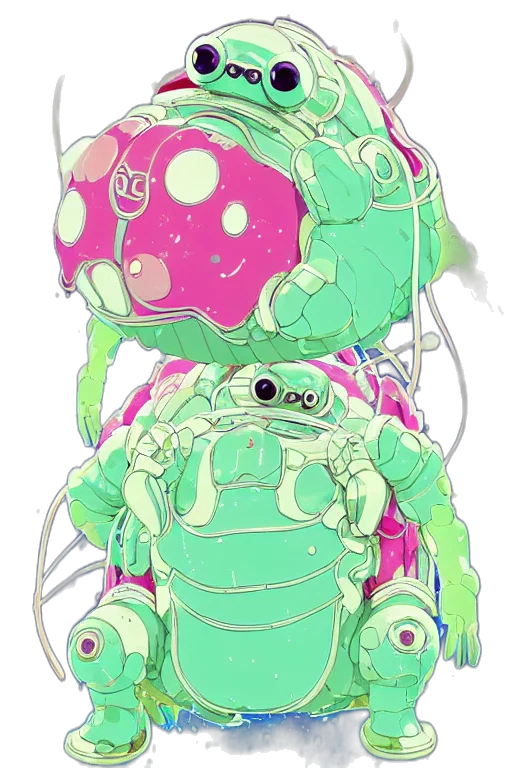 creature, robot, staff, concept art transparent PNG cut-out
