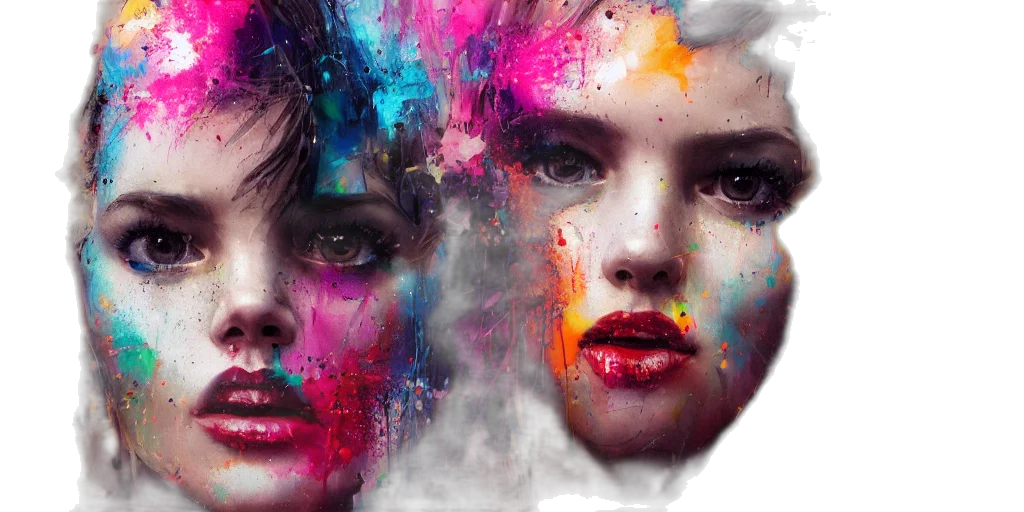 face, photorealistic, concept art, fantasy art, comic book art, neon lights, outer space, fire transparent PNG cut-out