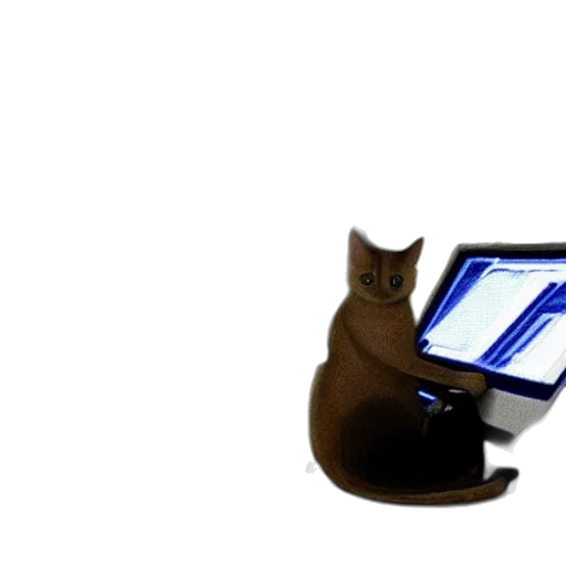 staff, animal, robot, cat, working, computer, window, intricate transparent PNG cut-out