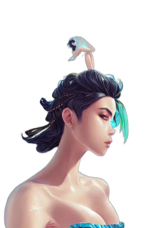 crown, jewelry, hair, dragon, fantasy art, concept art, photorealistic, cyberpunk transparent PNG cut-out
