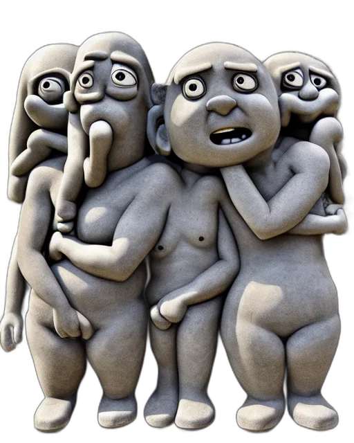 mask, face, 3d render, concept art, photorealistic, granite, sculpture, groo transparent PNG cut-out