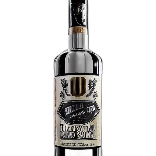 bottle, vodka, modern, label transparent PNG cut-out