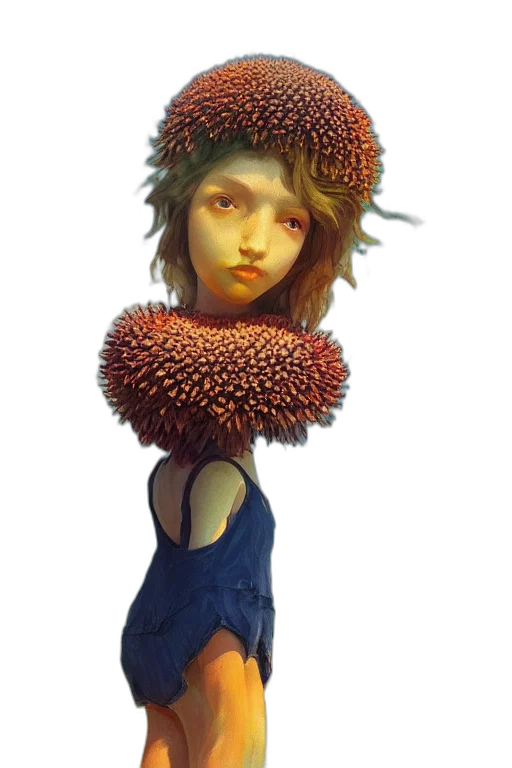 hat, hair, crown, flower, photorealistic, fantasy art, concept art, oil painting transparent PNG cut-out