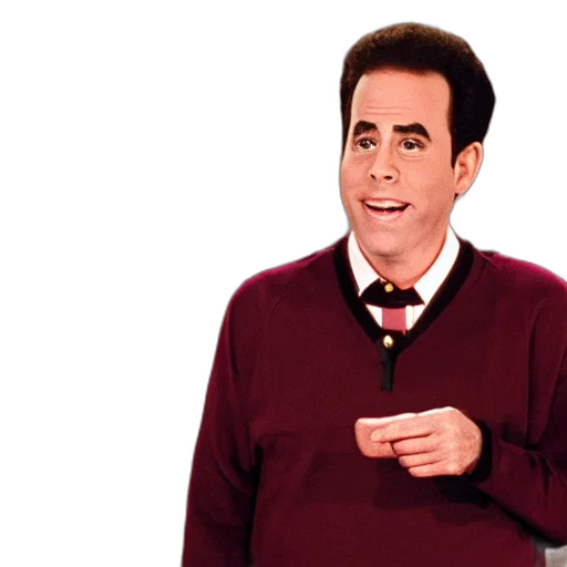 jacket, staff, face, cartoon, seinfeld, black, lodge, twin transparent PNG cut-out