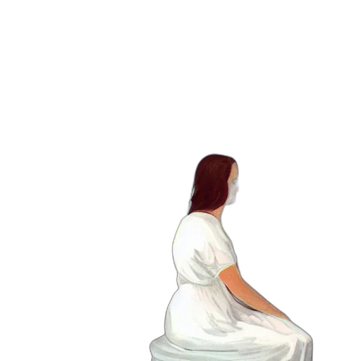 dress, staff, face, hair transparent PNG cut-out