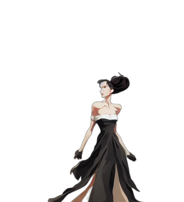 dress, staff, concept art, cartoon transparent PNG cut-out