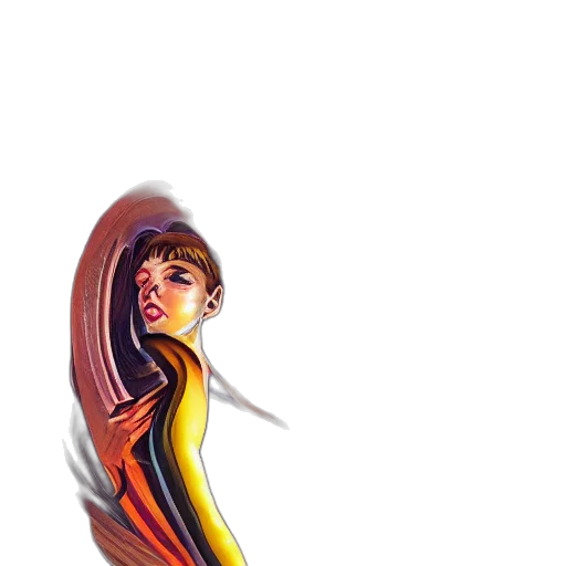 dress, hair, staff, face transparent PNG cut-out