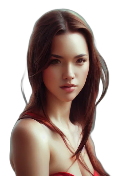 face, dress, hair, jewelry, photorealistic, fantasy art, oil painting, concept art transparent PNG cut-out