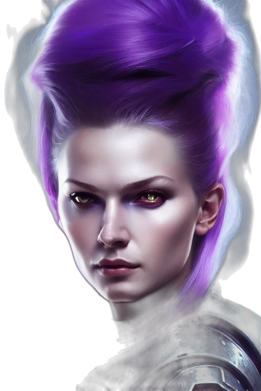 face, hair, fantasy art, cyberpunk transparent PNG cut-out
