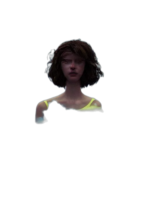 face, hair, dress, creature, photorealistic, concept art, pixel art, 3d render transparent PNG cut-out