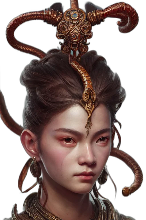 creature, face, dragon, crown, fantasy art, concept art, photorealistic, cyberpunk transparent PNG cut-out