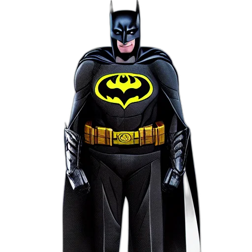 comic book art, concept art, 3d render, photorealistic, michael, keaton, batman transparent PNG cut-out