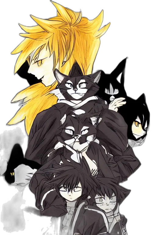 anime, comic book art, concept art, fantasy art, fire, monochrome, dark, manga transparent PNG cut-out