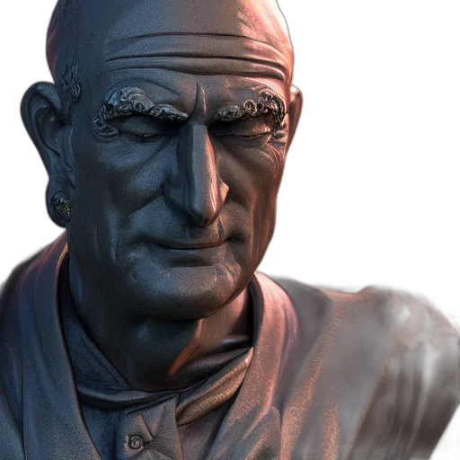face, 3d render, photorealistic, concept art, portrait, russia, bronze, statue transparent PNG cut-out