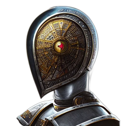 robot, sword, staff, mask, concept art, 3d render, fantasy art, photorealistic transparent PNG cut-out