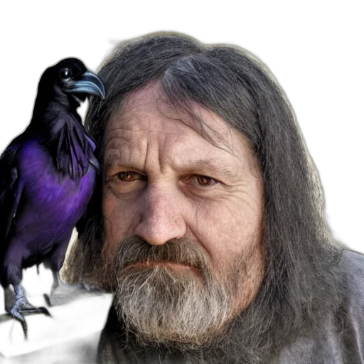animal, creature, photorealistic, fantasy art, man, raven, faced transparent PNG cut-out