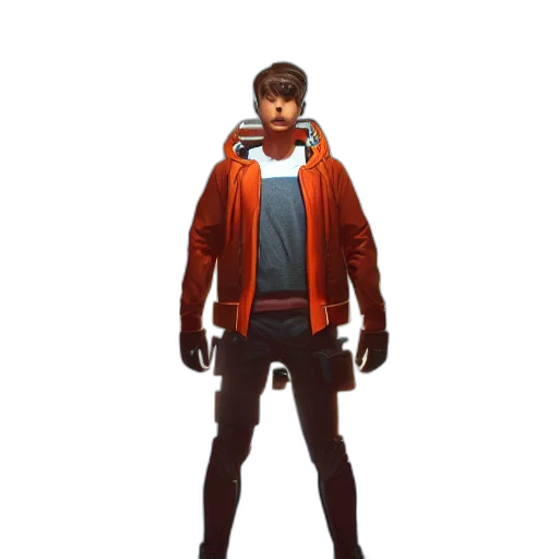 jacket, staff, creature, animal transparent PNG cut-out