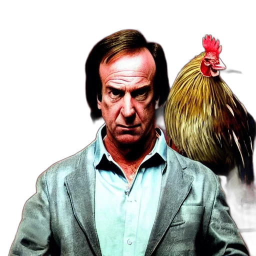 jacket, animal, photorealistic, concept art, saul, goodman, rooster, saw transparent PNG cut-out