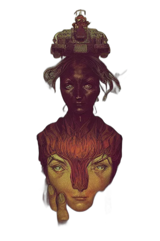 face, mask, crown, creature transparent PNG cut-out